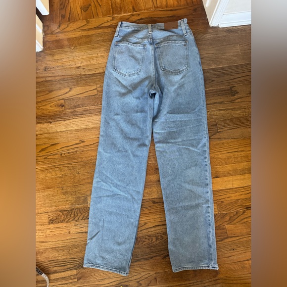 Madewell Baggy straight Jeans size 25 like new Distressed light wash - Picture 6 of 7